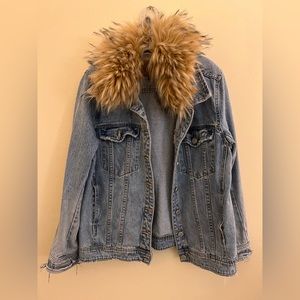 Blank nyc fur collar jean jacket